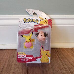 NEW Jazwares Pokémon Battle Figure Pikachu & Cleffa Mini Figure 2-Pack